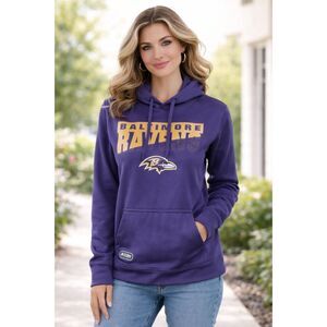 NFL Team Apparel Ravens Pull-on Hooded Sweatshirt Purple  S